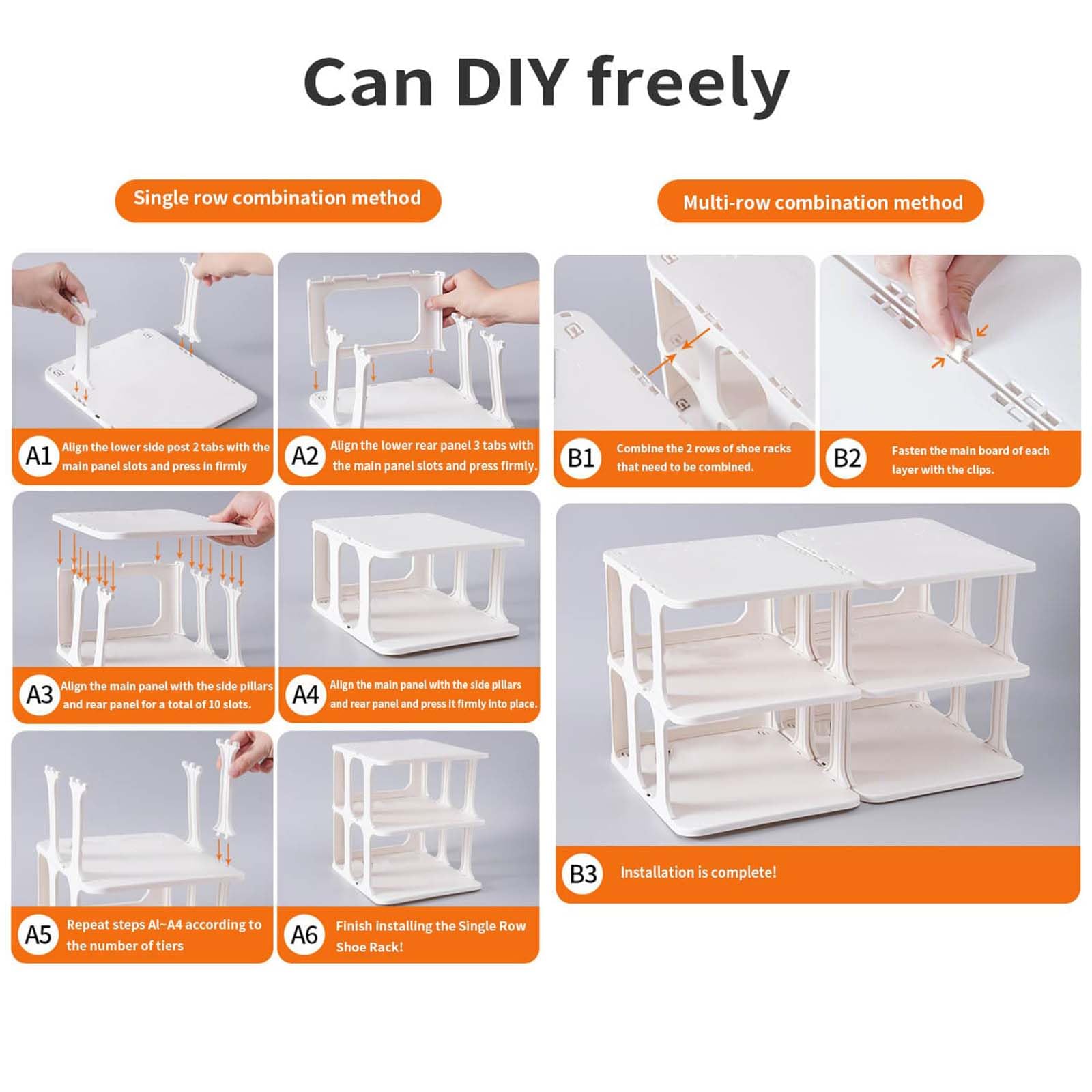 JUSHZ Scarpiera Salvaspazio Slim Portascarpe Ingresso Armadio Scarpiera Da Ingresso Scarpiere Bianca Impilabile Ripiano Rimovibile Multistrato Con Portaombrelli Plastica (White 4)