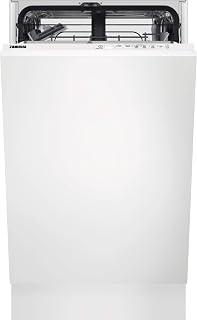 Zanussi ZSLN1211 Fully Integrated Slimline Dishwasher, AirDry Technology, 9 Place Settings, 5 Progammes, 45cm, Adjustable Upper Basket, 49dB, Stainless Steel [Energy Class F]