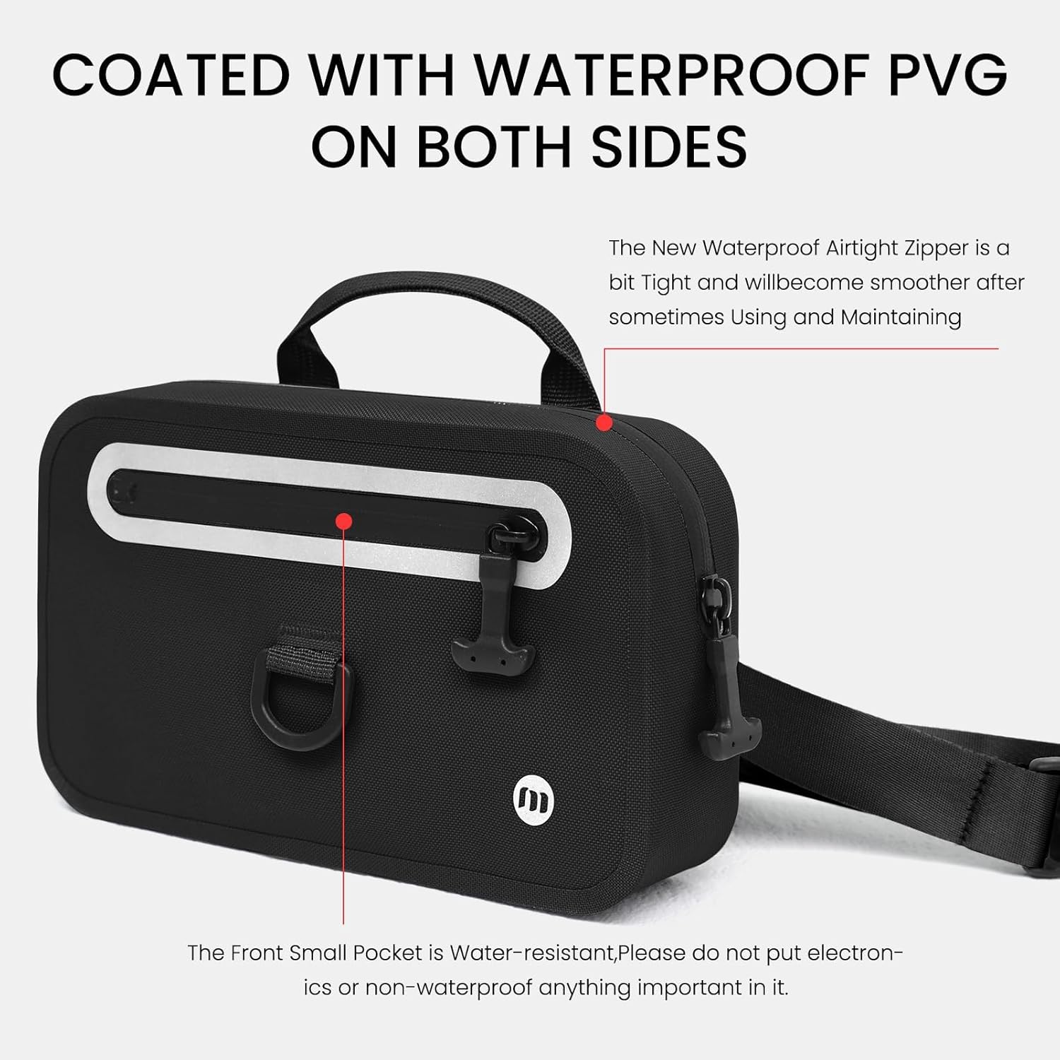 Floating Waterproof Fanny Pack with Extra-Long Adjustable Belt – Secure Waterproof Belt Bag for Phone, Passport, and Wallet, Ideal for Swimming, Kayaking, Boating, Beach, Fishing, Waterpark(Black)