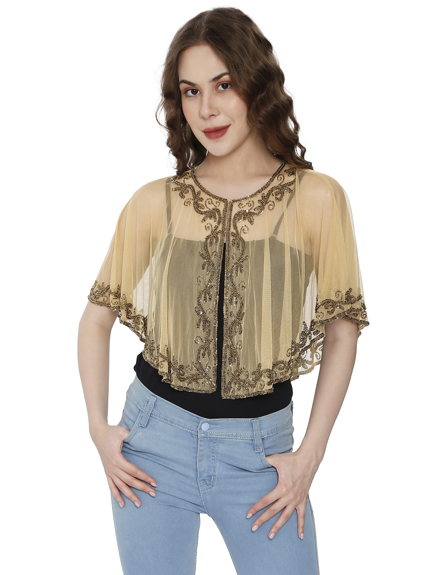 Matelco Women Net Poncho Cape