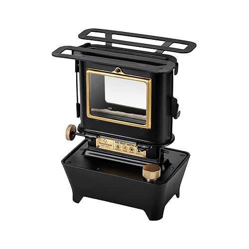 Thous Winds Camping Oil Lantern, Fuel Lamp for Outdoor Lighting Portable Stove for Cooking Warming, Black - Black