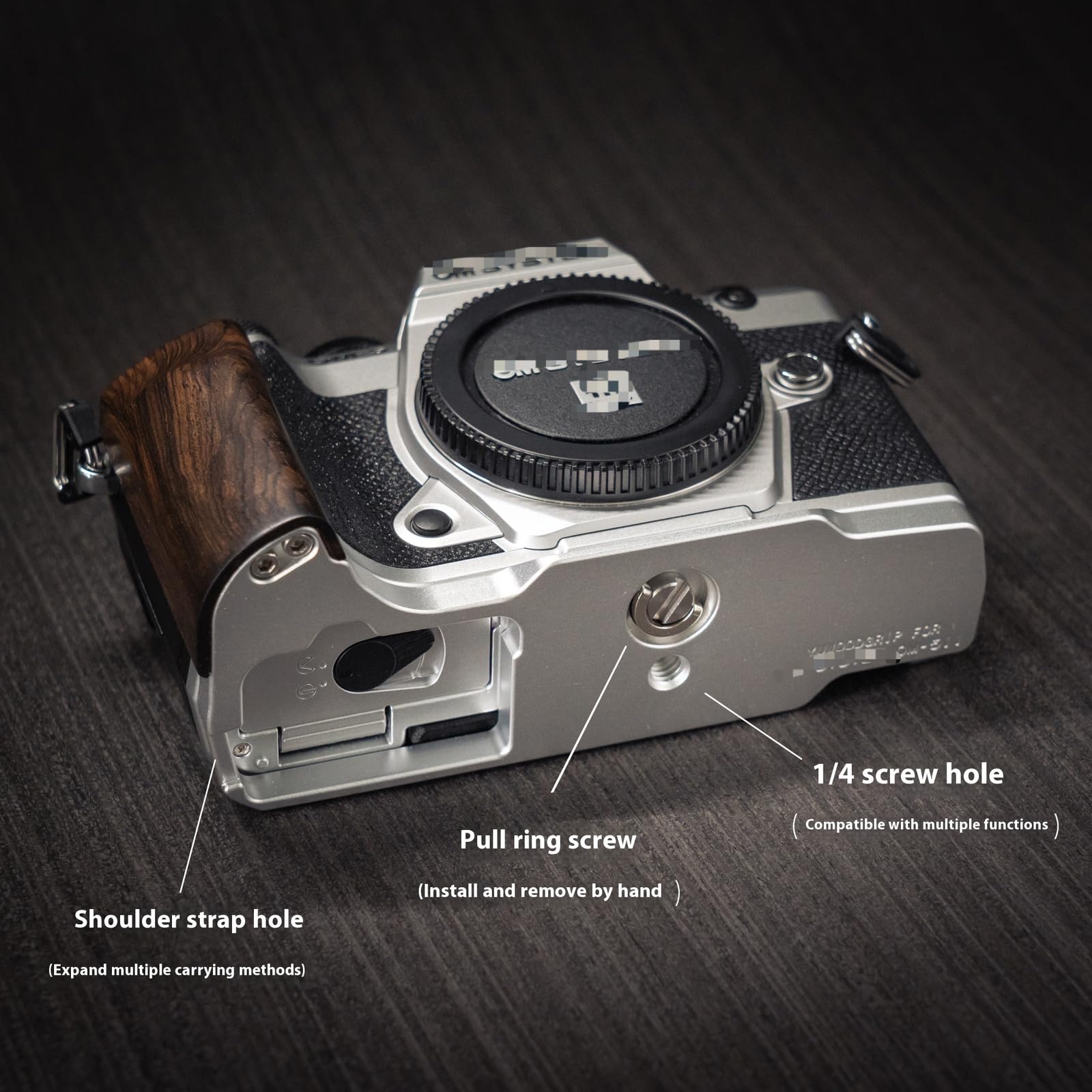 Amazon | オリンパスOM 5 Mark II用木製カメラハンドグリップハンドルL