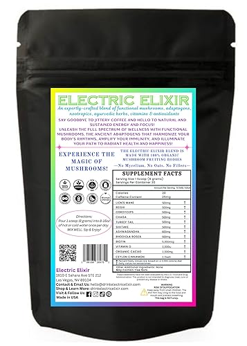 Miniatura 2 de Bebida orgánica vegana adaptogénica de hongos  Mezcla de setas súper de 3,000 mg  Melena de león, Reishi, Chaga, Cordyceps, cola de pavo, Shiitake