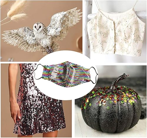 Vista 3 de Crafare Lentejuelas sueltas de 0.157 in, 24 colores, 22000 unidades, lentejuelas iridiscentes a granel para el hogar, vacaciones, manualidades