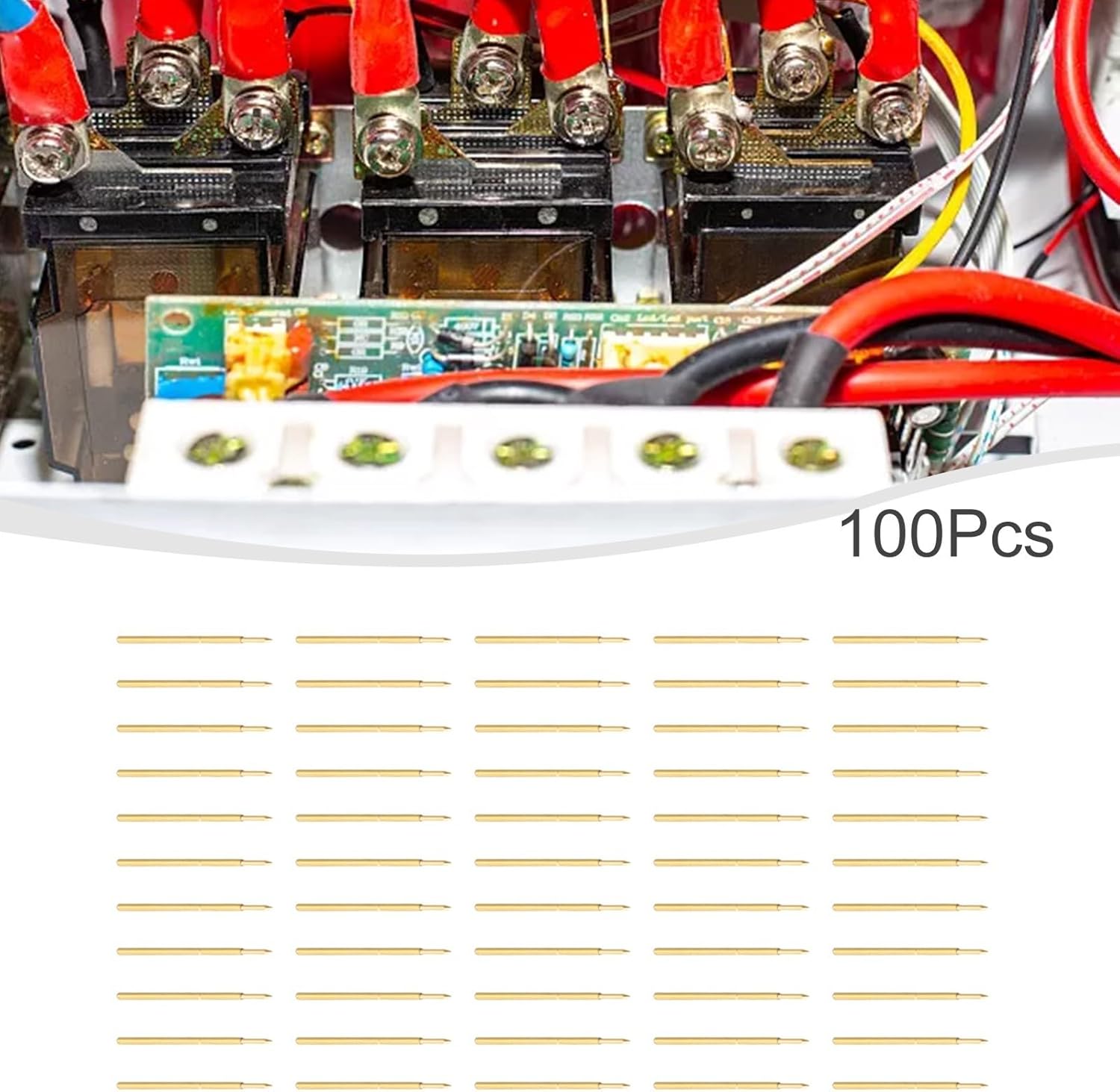 100pcs P50-B1 Spring Test Probe Pogo Pin Test Tools Dia 0.48mm Pointed Head 0.68mm Thimble Length 16.55mm PCB Testing Pin Spring Contact Probe(100-4W)