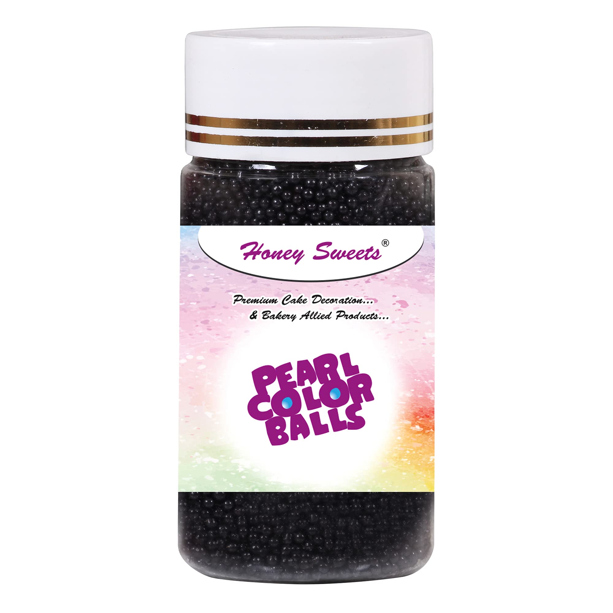 Honey Sweets Edible Pearl Black Colour Small Balls | Edible | Sprinkle Decorations for Cake Décor | Coloured Sugar Confectionery | Best Use for Upper Surface Decoration | Small - 100 gm (B09HQ6FMXZ) Amazon Price History, Amazon Price Tracker