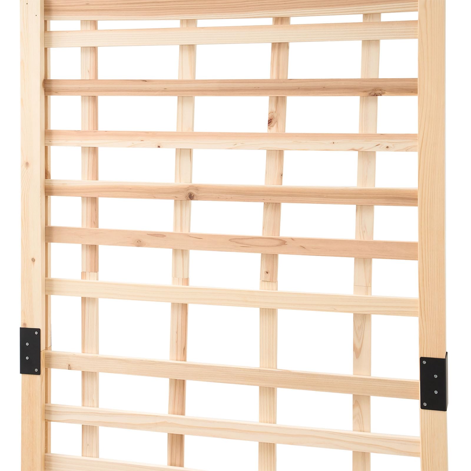 soges Blumenkasten mit Rankgitter, Pflanzkasten mit Spalier & Entwässerungslöchern, Natur Rankkasten Holz, Gartenspalier für Kletterpflanzen, Gartenbeet für Balkon Terrasse, 90×40×151 cm