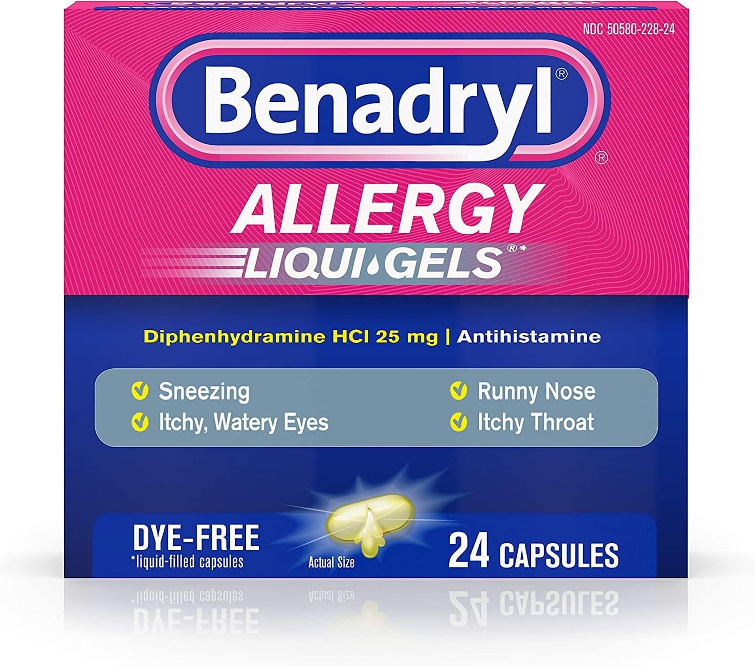 Allergy Dye-Free 25 mg Liqui-Gels 24 ea (Pack of 11)