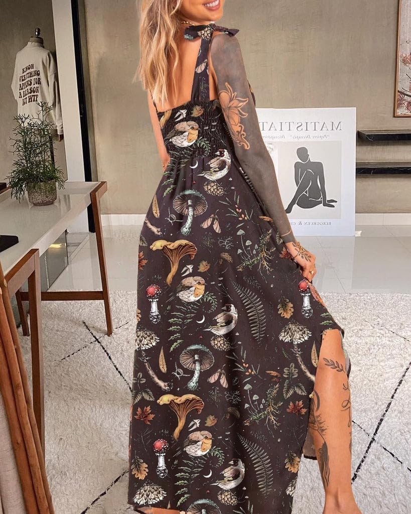 Womens Summer Dresses Sleeveless Casual Sundress with Tie Straps Women's Maxi Beach Dress Vacation Outfits for Woman - Image 2