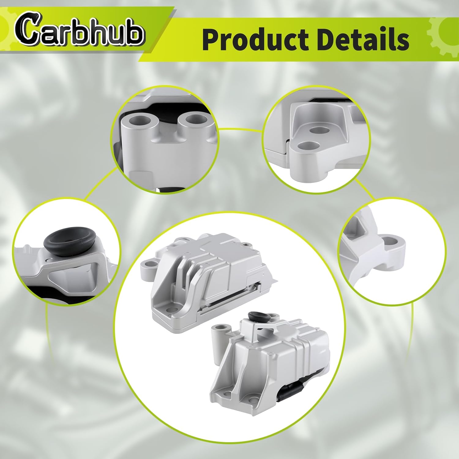 Carbhub 68363756AA Engine Motor Transmission Mount Set Fit for Jeep Renegade 2.4L Fiat 500X 2.4L Replace Number 68363756AA 68363755AA 68258599AA 68246578AA 68246572AA 68254672AA