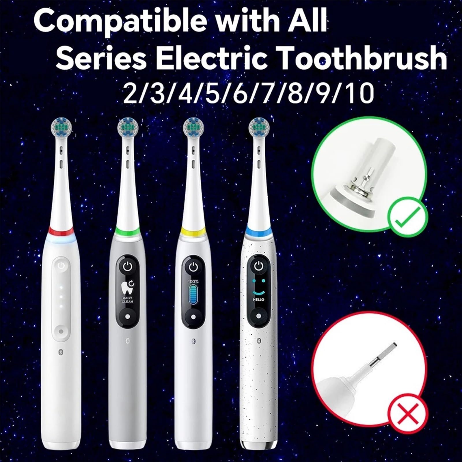 Testine Di Ricambio, Compatibili Con Oral-B Lo Spazzolino Elettrico, Compatibili Con IO Le Ricariche Di Testine For Spazzolino 2/3/4/5/6/7/8(White-12 Pcs)