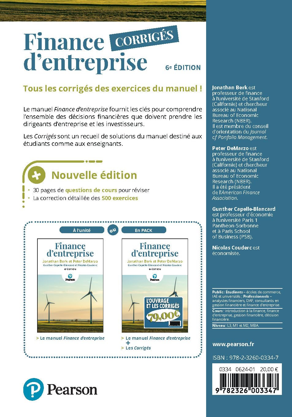 Finance d'entreprise : corrigés - 6e édition