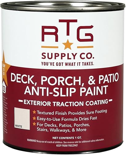 RTG Supply Co. Pintura antideslizante para terrazas, porche y patio
