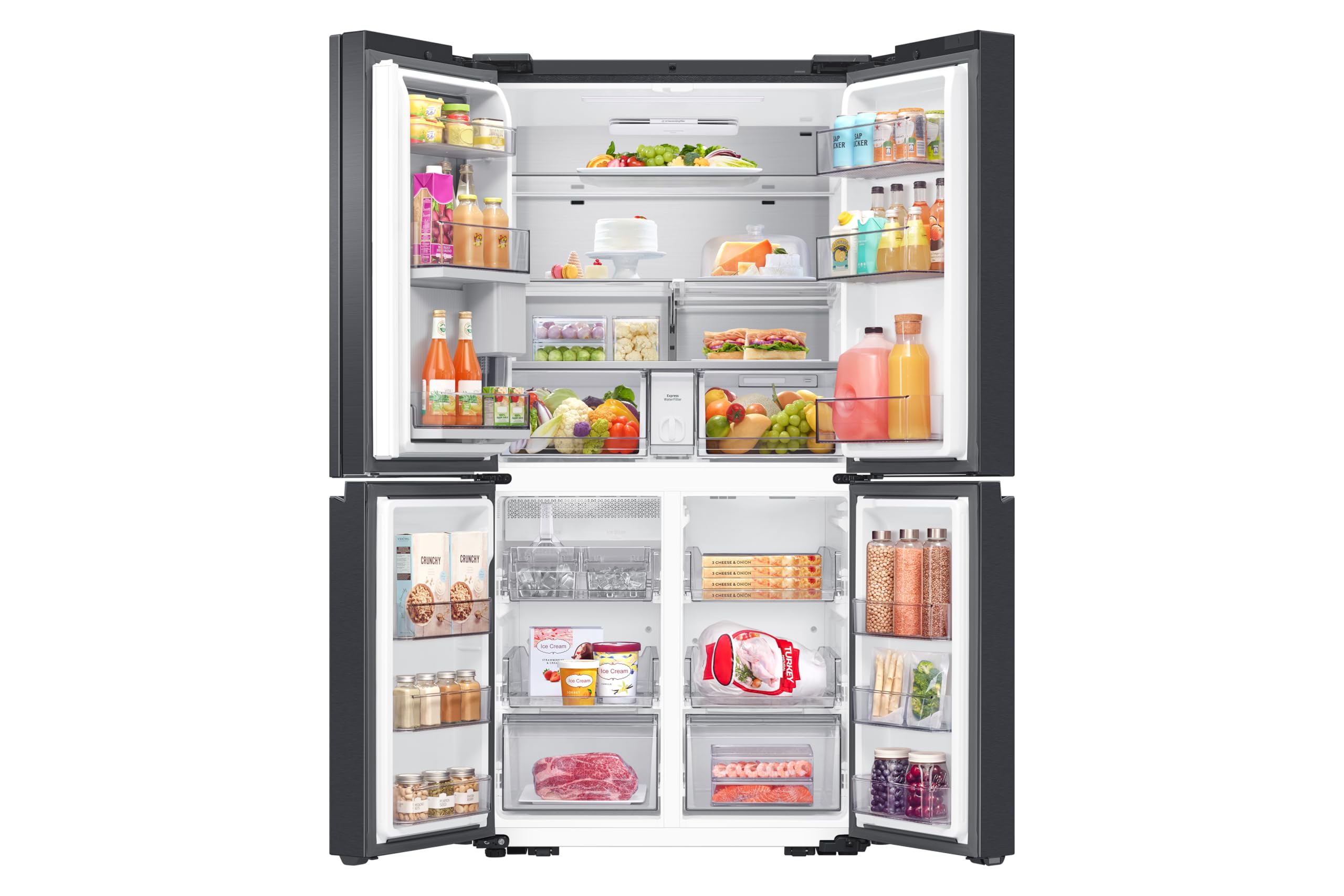 Samsung Réfrigérateur 4 Portes Family Hub AI, Avec AI Vision Inside, Wifi+AI Energy Mode, Centre de Boissons, Dos Métallique, 636 L