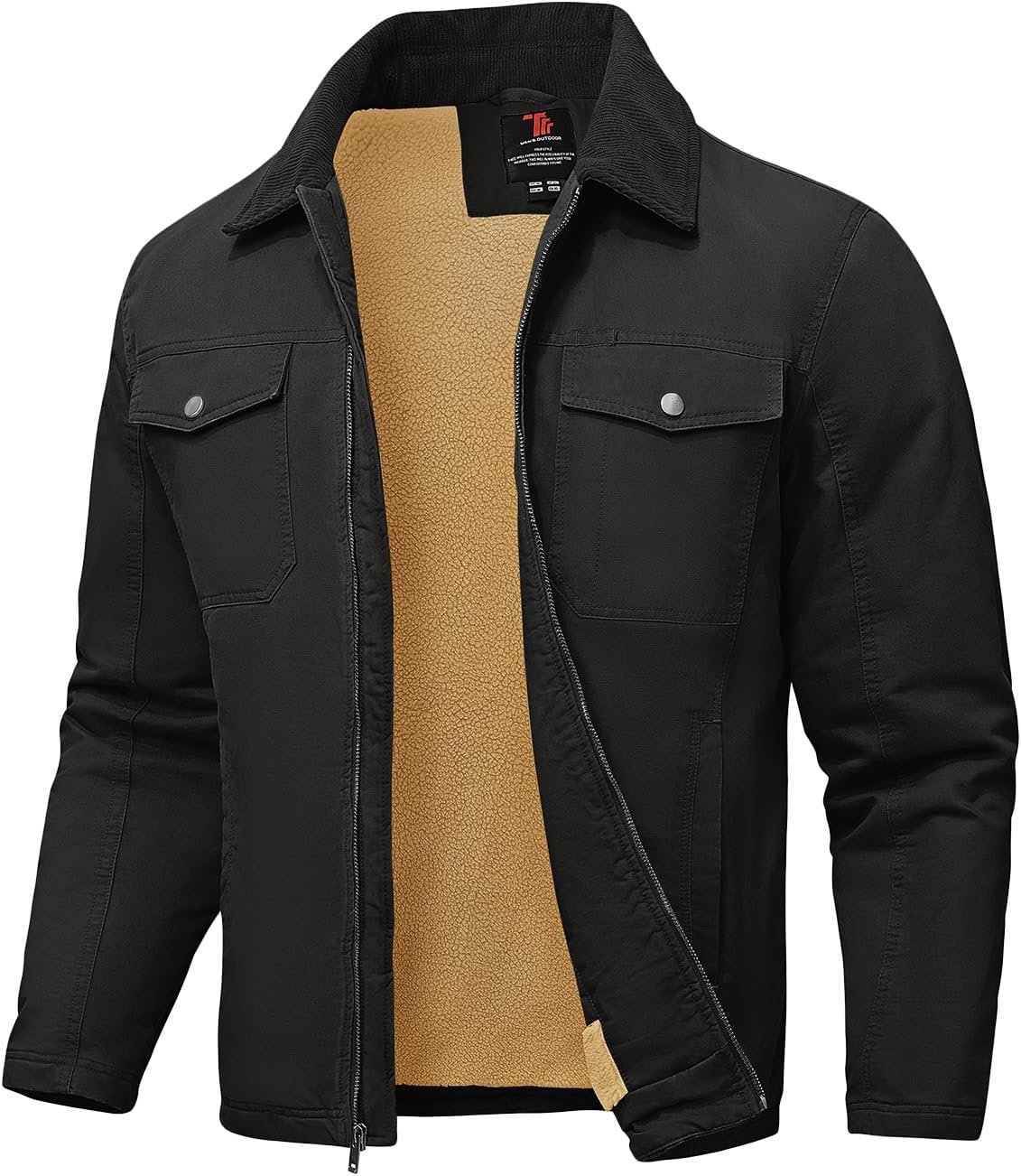 BASUDAM Men's Work Jacket Winter Fleece Lined Thick Warm Outdoor Barn Coat