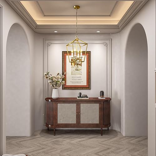 Miniatura 3 de baunoisk Lámpara de araña negra de granja con 4 luces colgantes para isla de cocina, entrada, comedor