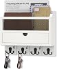 Nekon Mail Organizer with Drawer for Wall, 12W x 10H x 3.1D Mail Sorter Wall Mounted, Wooden Key Holder Wall File Organizer Letter Sorter for Letter Magazines White