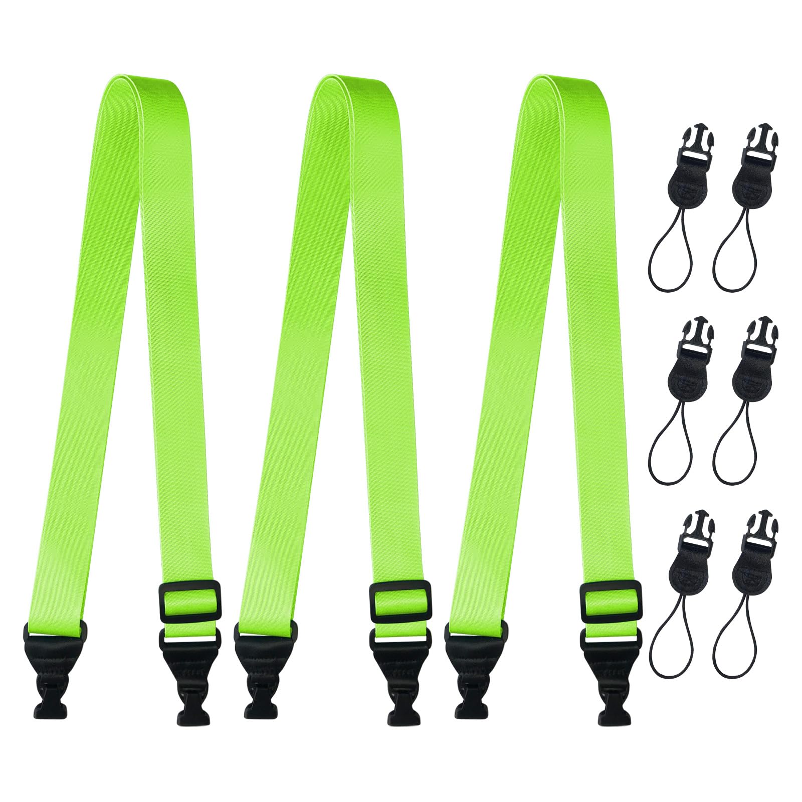Gowjaw 3 Pack Adjustable Shoulder Strap:Comfortable for iPad Strap Nylon Neck Lanyard for iPad/Samsung Tablet Case,Camera Binocular Crossbody Laptop Luggage Bag(Fluorescent Green)