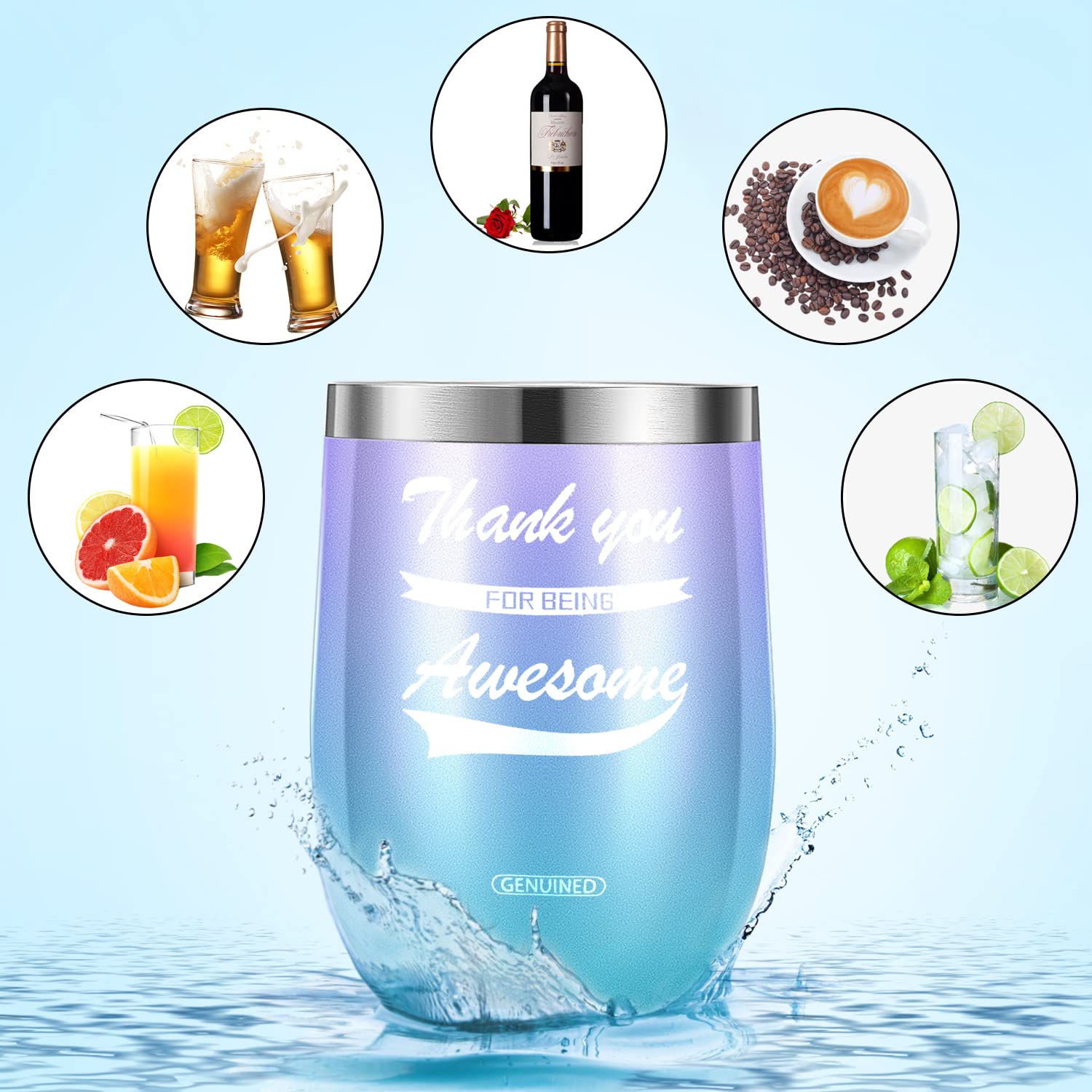 Engraved Mother Wine Glass Mother Daughter White Red Wine Custom Personalized Long Distance Mom Gift (Stemless 17 oz)