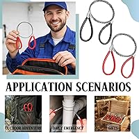 Vista 2 de Sierra de cable de acero inoxidable, sierra de alambre de metal, cuerda de bolsillo de mano, herramientas de corte de cuerda de supervivencia