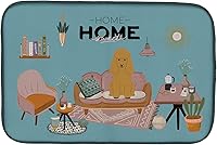 Vista 388 de Caroline's Treasures CK7824DDM - Tapete absorbente para secado de platos con diseño de bulldog inglés, rojo y blanco, para encimera de cocina, 14 x