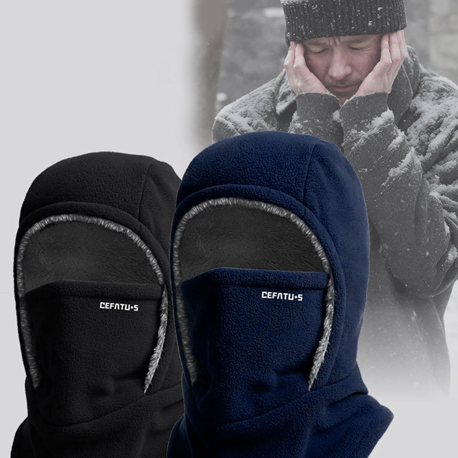 Trapper Hat Scarf Stylish Cap Unisex Cold Weather Windproof Thick Insulate Hat with Neck Gaiter Windproof Cycling Scarf
