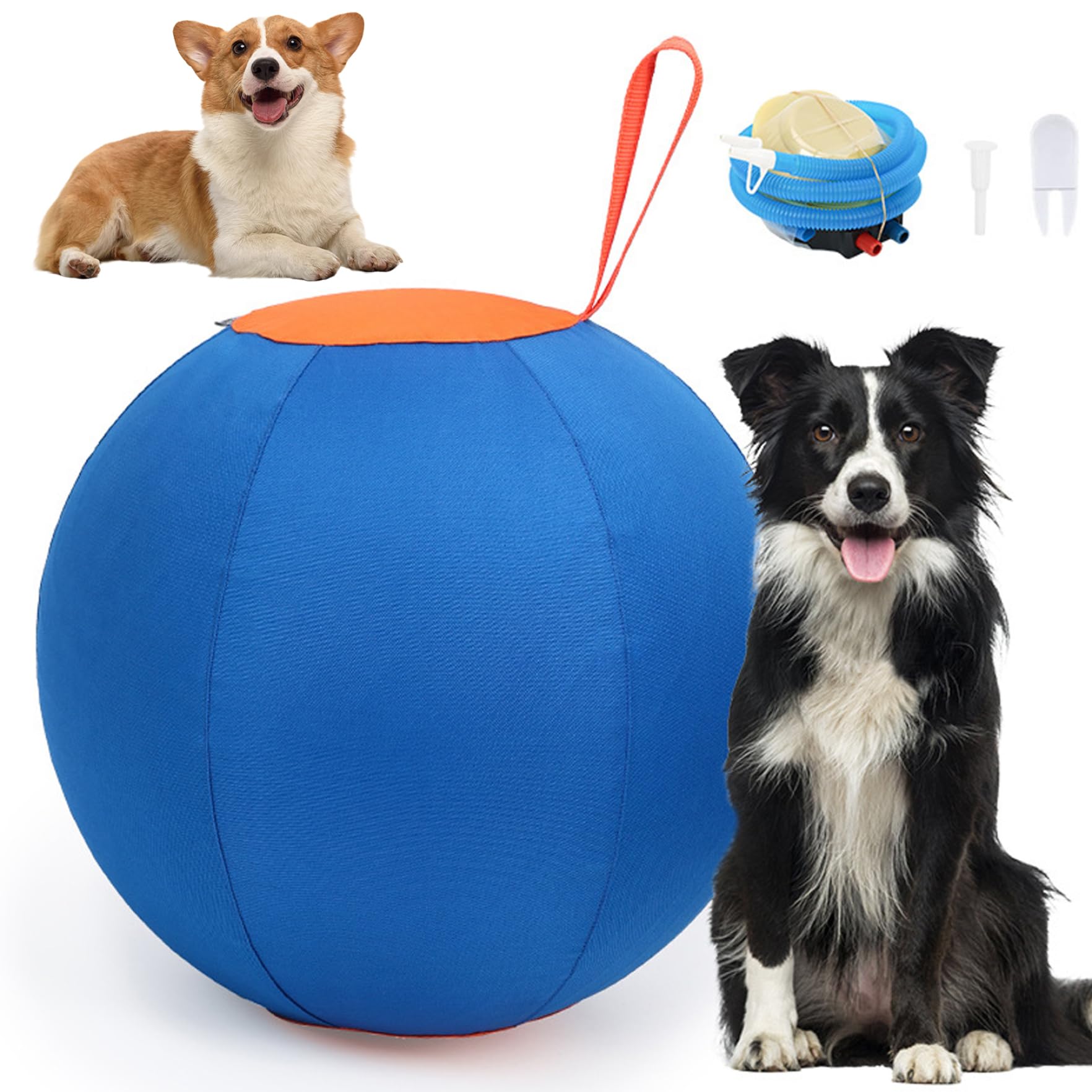 Balle de Berger pour Chien en PVC 18 Pouces avec Housse Polyester et Poignée