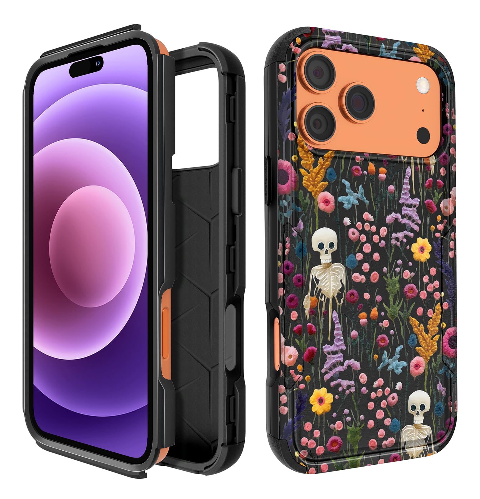 Coque antichoc iPhone 17 Pro Max solide motif squelette