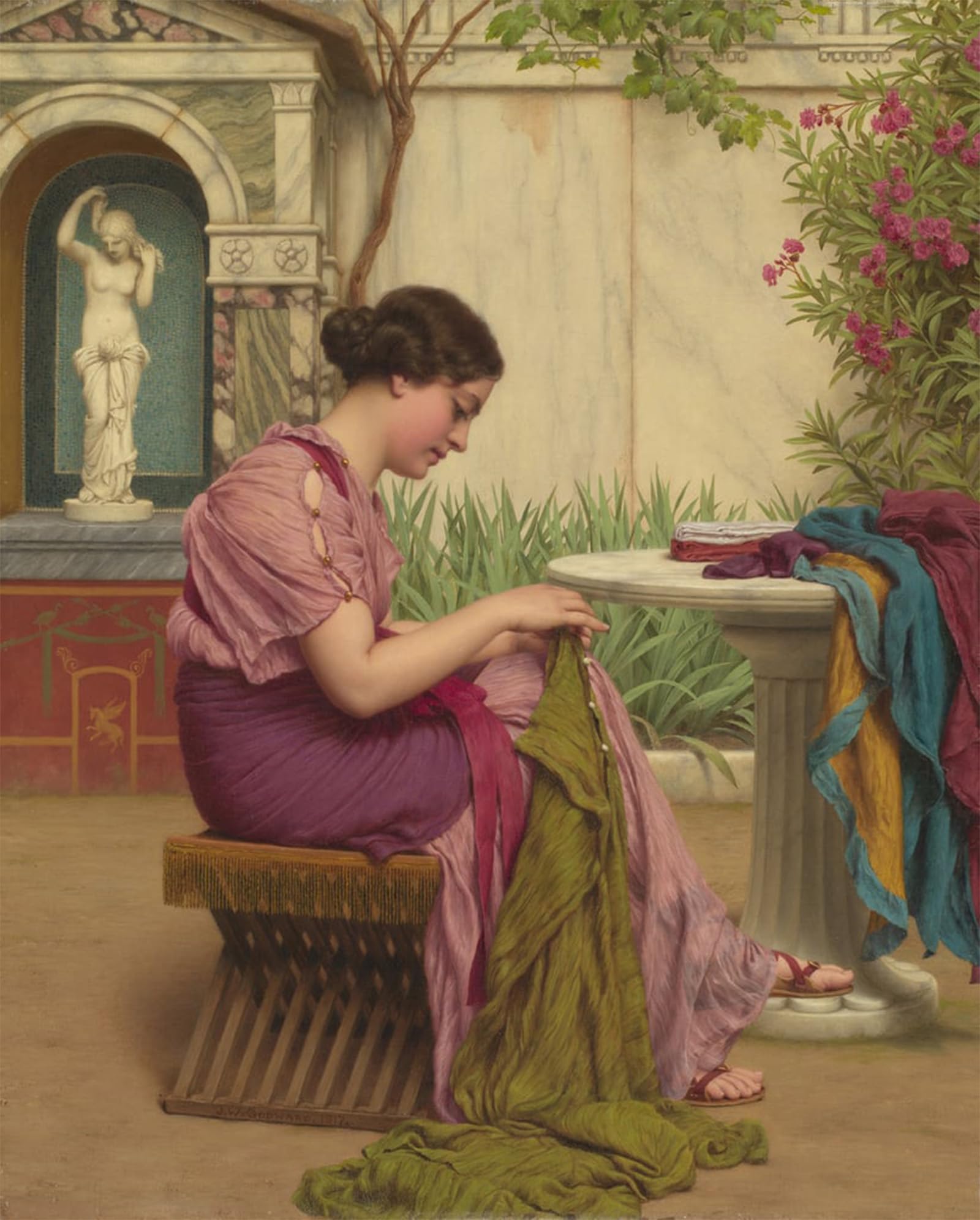 Tableau un point est libre John William Godward Toile Salon - 5