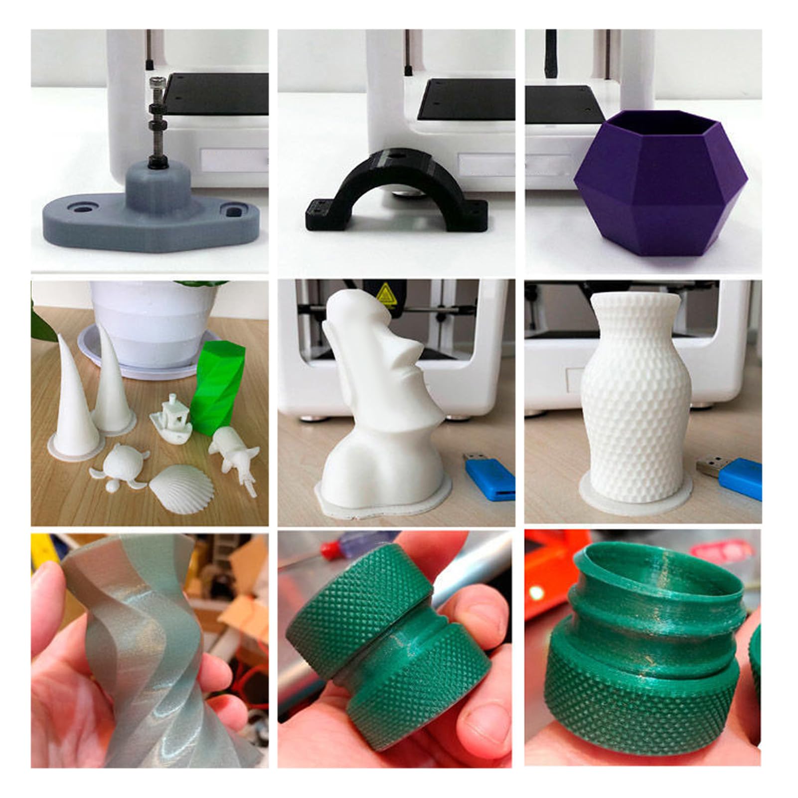 Sxhlseller Stampante 3D per Principianti, Facile da Usare con Dimensioni di Stampa 100x100x100 Mm, Alta Precisione, Riscaldamento e Stampa Rapidi, Supporta Filamenti PLA (Spina europea)