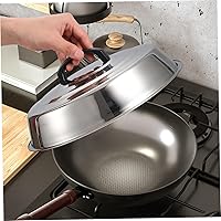 Vista 3 de Cubierta redonda para hilvanar, tapa de cacerola, cubierta de olla de cocina, cubierta de plancha, cubierta de cocción al vapor, cúpula de fusión