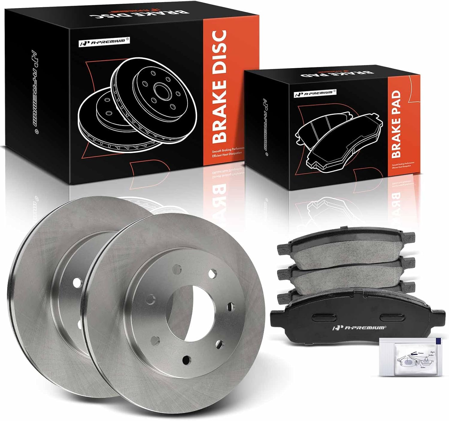 A-Premium 12.98 inch (329.9mm) Front Vented Disc Brake Rotors + Ceramic Pads Kit Compatible with Ford and Lincoln Models - F-150 F150 2004-2008, Mark LT 2006-2008, Fits 7 Lug Only, 6-PC Set