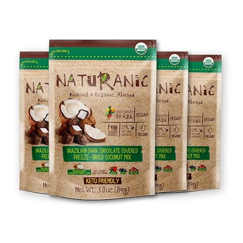 Vista 10 de Naturanic Bocadillo de plátano liofilizado cubierto de chocolate negro brasileño, sin gluten, sin azúcar, todo natural, orgánico, vegano, paquete