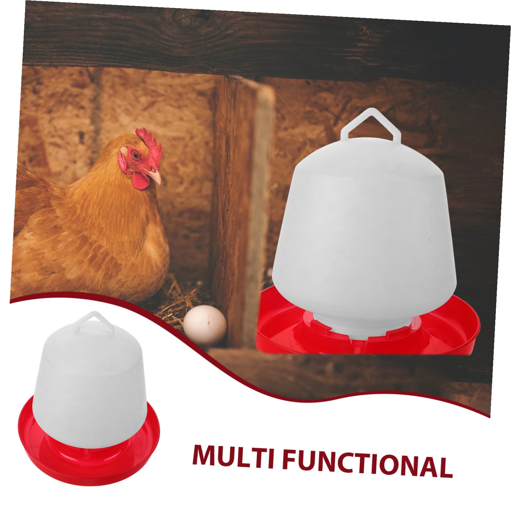 GALPADA Mangiatoia per Galline Portatile in Plastica Bianca Resistente alla Pressione Protezione Solare Design Creativo per Pollame e Piccioni Uso Esterno