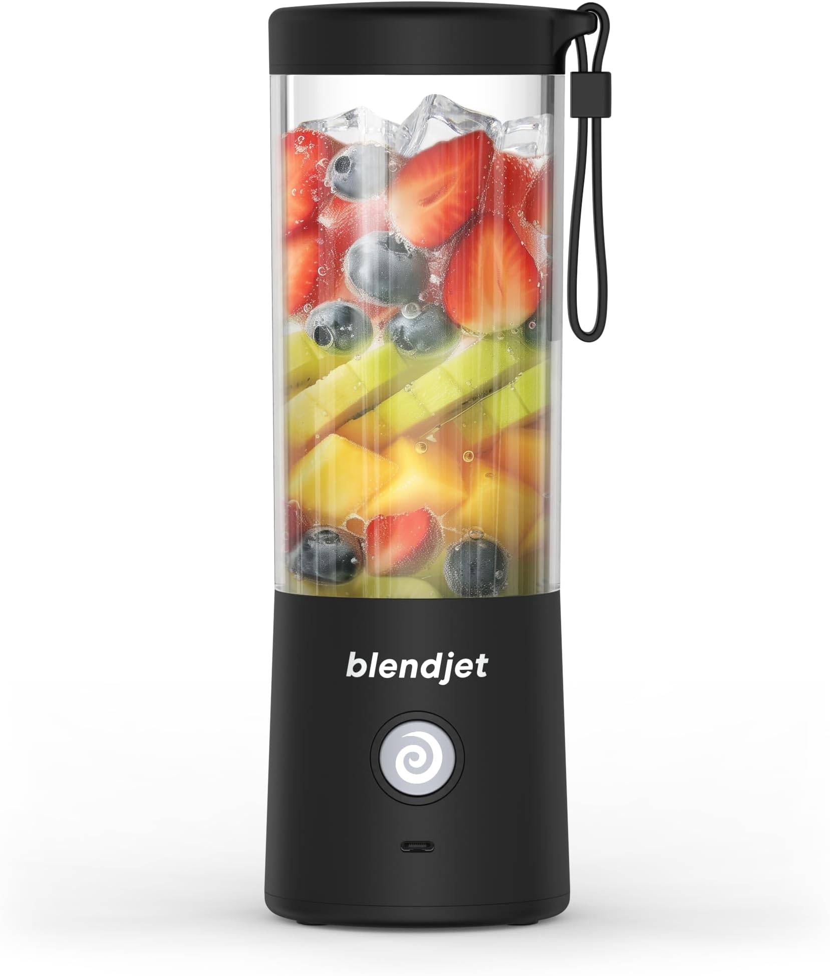 2 Portable Blender for Smoothies & Shakes - 16oz BlendJet Cordless Personal & Small Blender, USB-C Rechargeable & Self Cleaning - (Black)