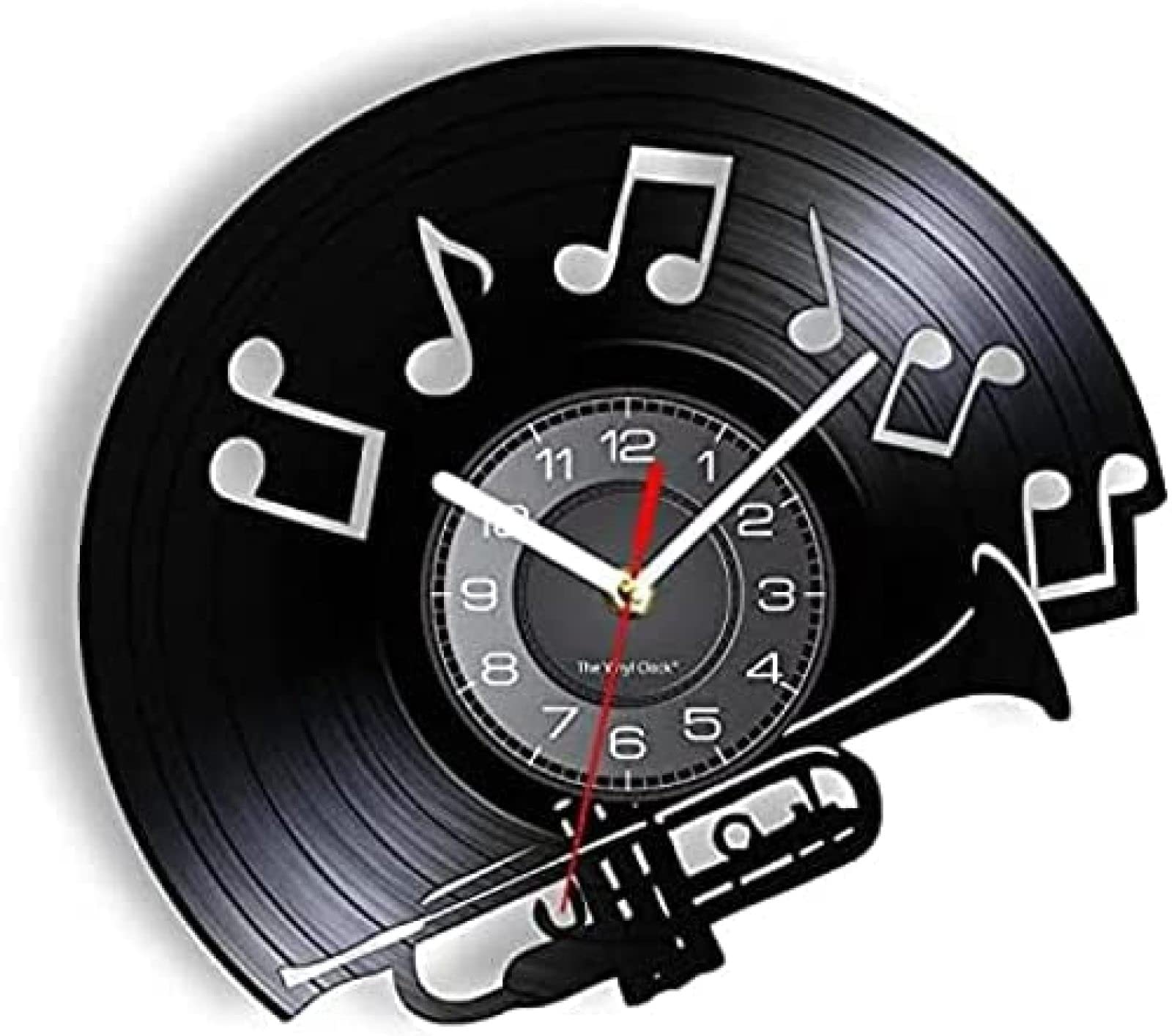 Horloge murale vinyle jazz de 12 pouces silencieuse pour studio rock