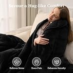 Sivio Weighted Blanket Twin Size 15lbs, 48''x72'' Heavy Blanket for Adult, Sherpa and Fleece Revesible Throw, Dual Side Black