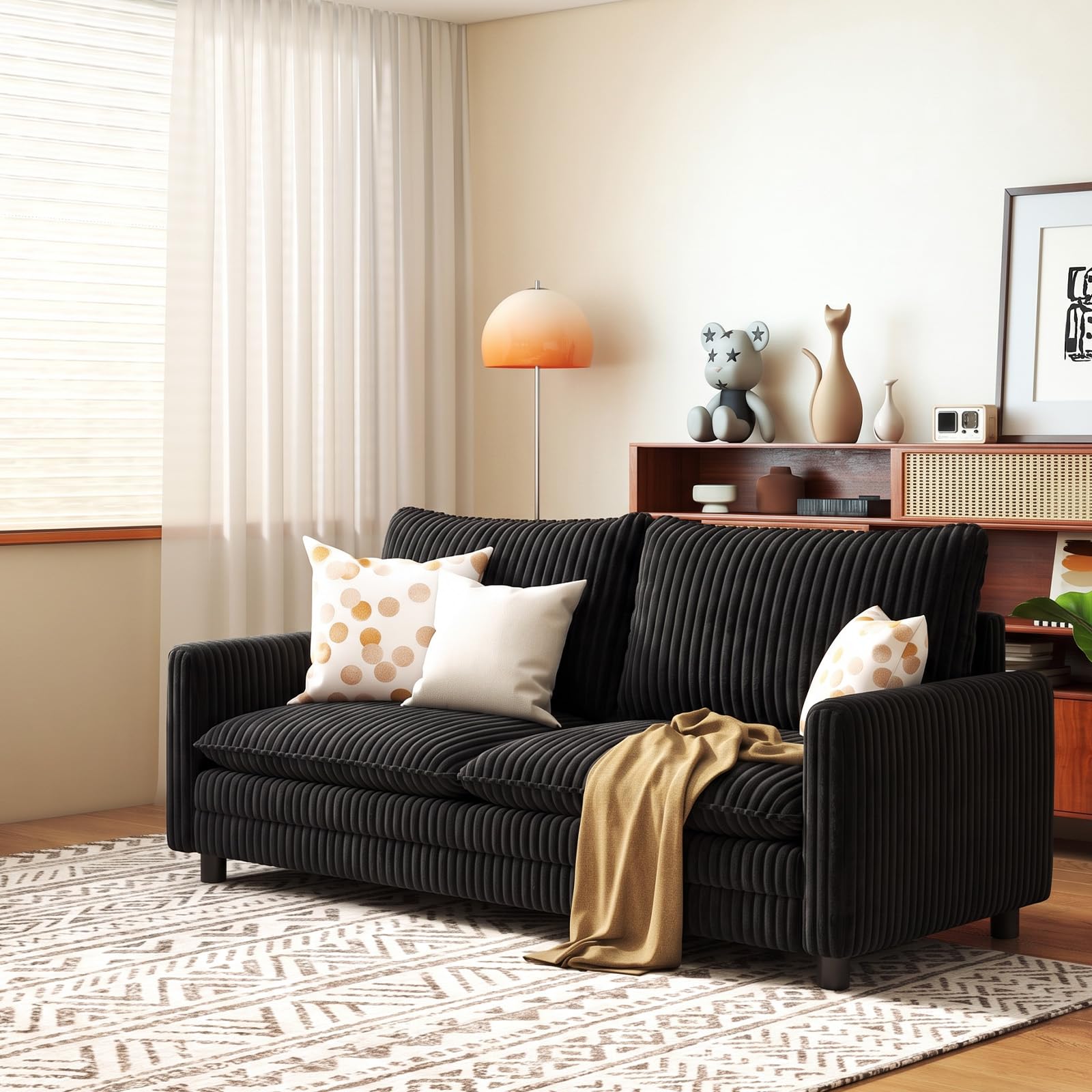 2 Seater Sofa,Modern Fabric Couch Love Seat, Solid 2 Seater Sofas, 142 CM