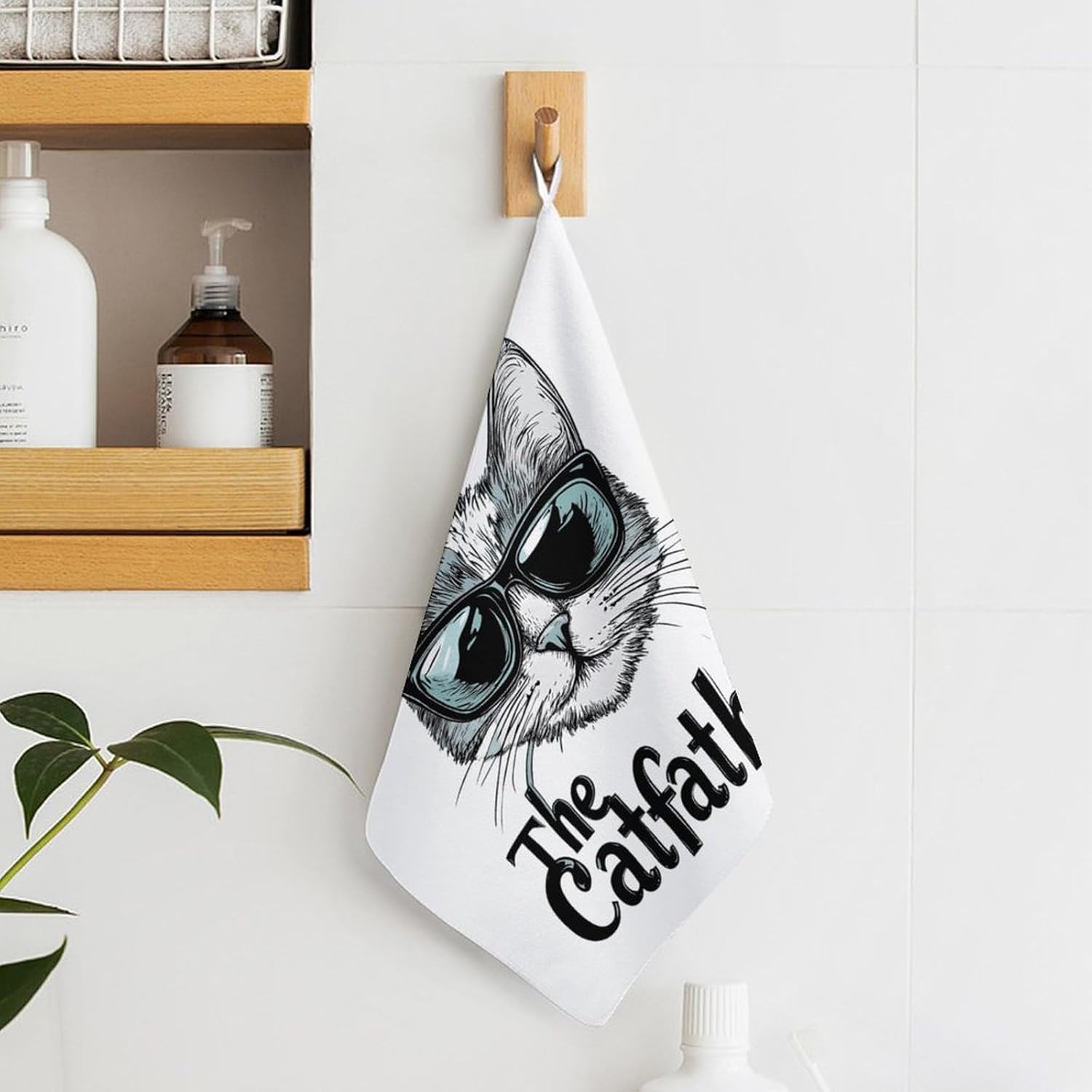 The Catfather Cat Father Dad Towel Hand Towels Decorative Towel for Bathroom Kitchen Shower Gym 4PCS