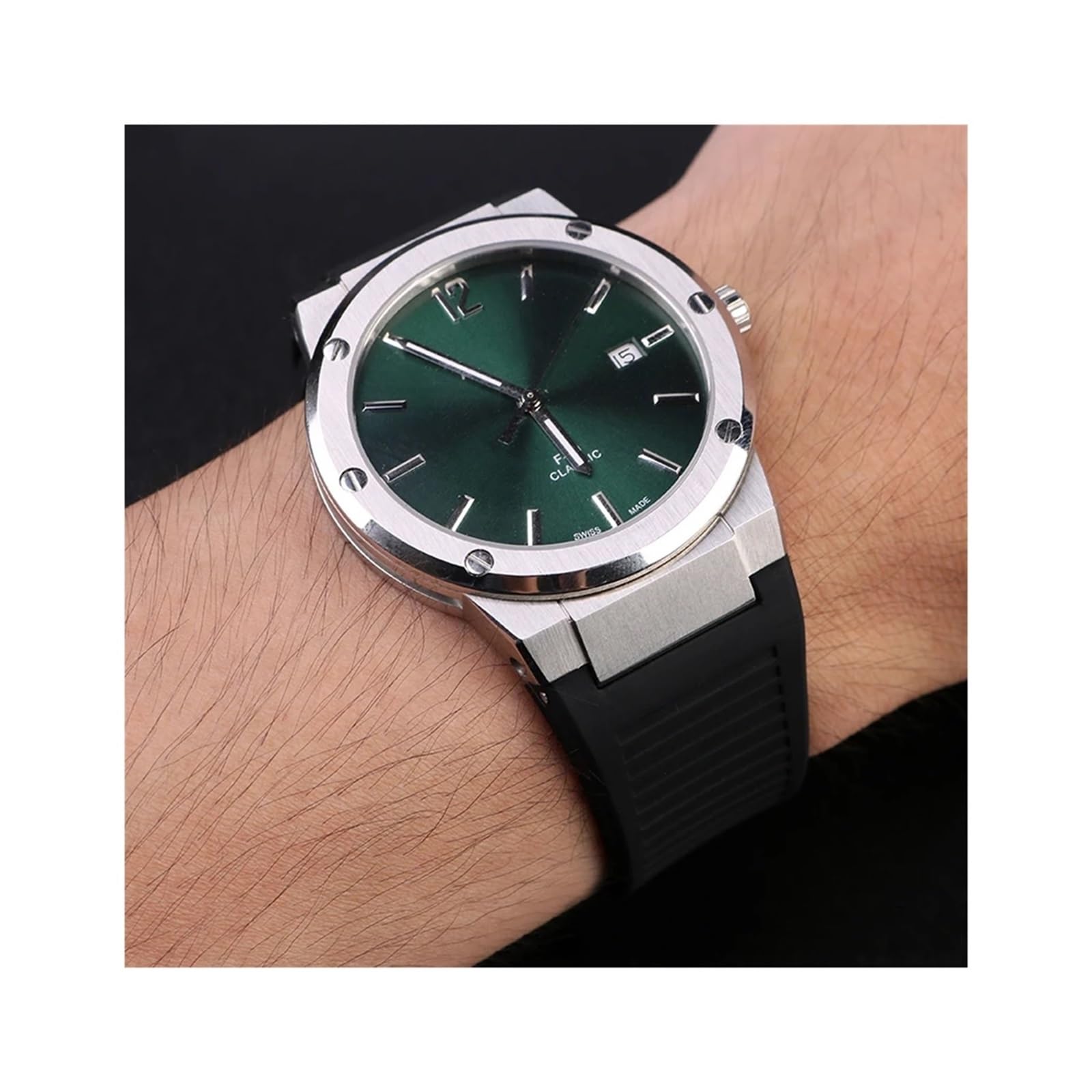 Bracelet de montre étanche en caoutchouc et Silicone for hommes, adapté à la série sportive Ferragamo Three Eyes F80 F-80, boucle pliante crantée