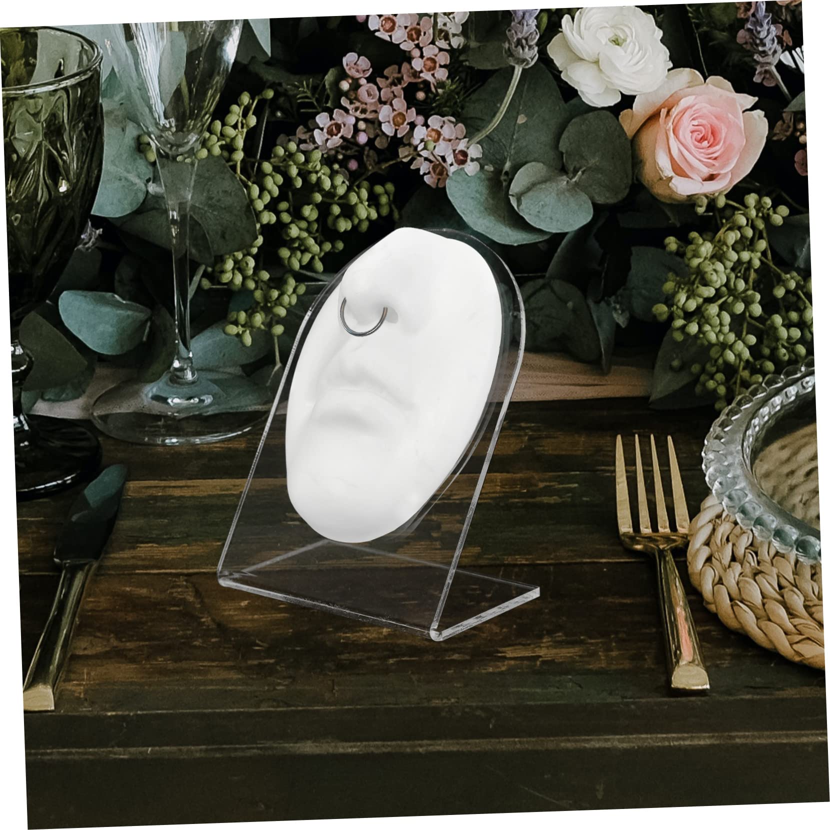 4 Set Di Espositori Per Anelli Naso, Del Corpo In Silicone, Per Viso In Silicone, Finto Piercing Alla Bocca, Pratica Per Piercing Naso, Del Corpo In Silicone, Per Viso