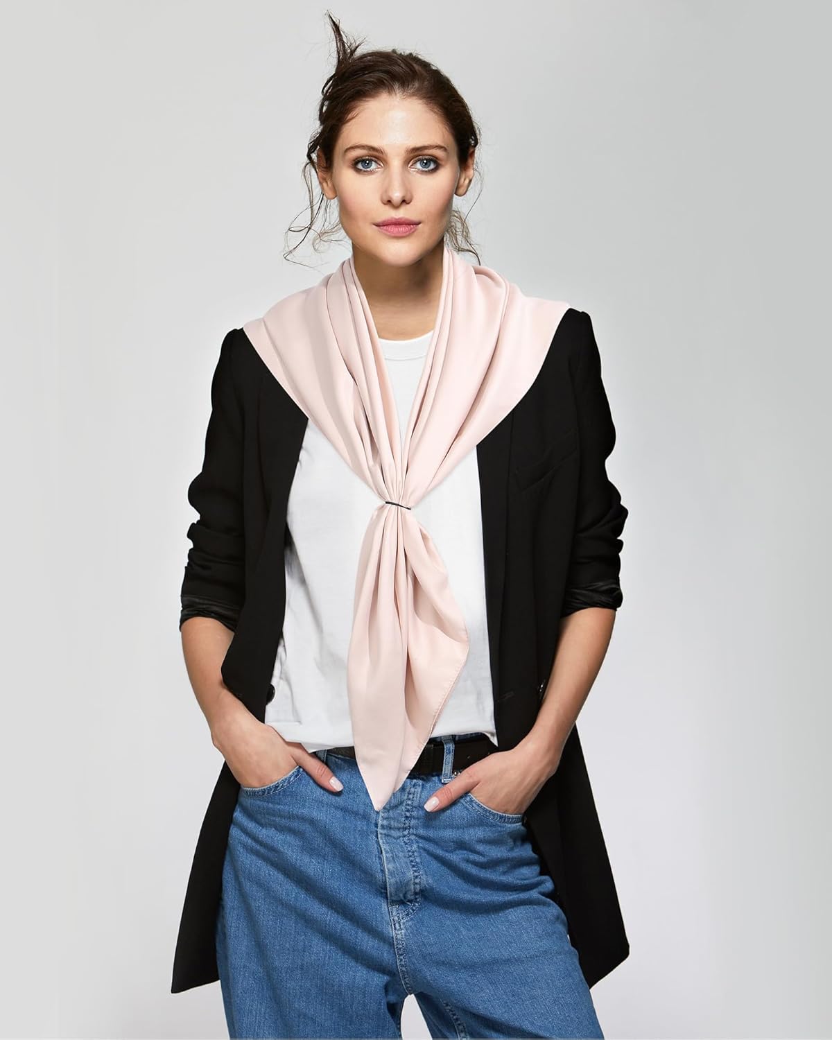 AWAYTR 35” Satin Head Scarves Women Like Silk Scarf Hair Bandanas Women Matte Neck Scarf Head Wrap Hair Headscarf - Image 4