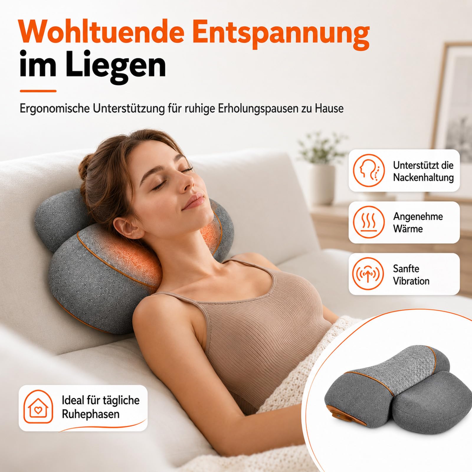 Theatex 3-In-1 Massagegerät Nacken, Original Theatex 3-In-1 Massagegerät, Drei Erweiterte Funktionen: Vibration, Wärmeanwendung Und Traktion, Ein Entspannendes Und Wohltuendes Massageerlebnis