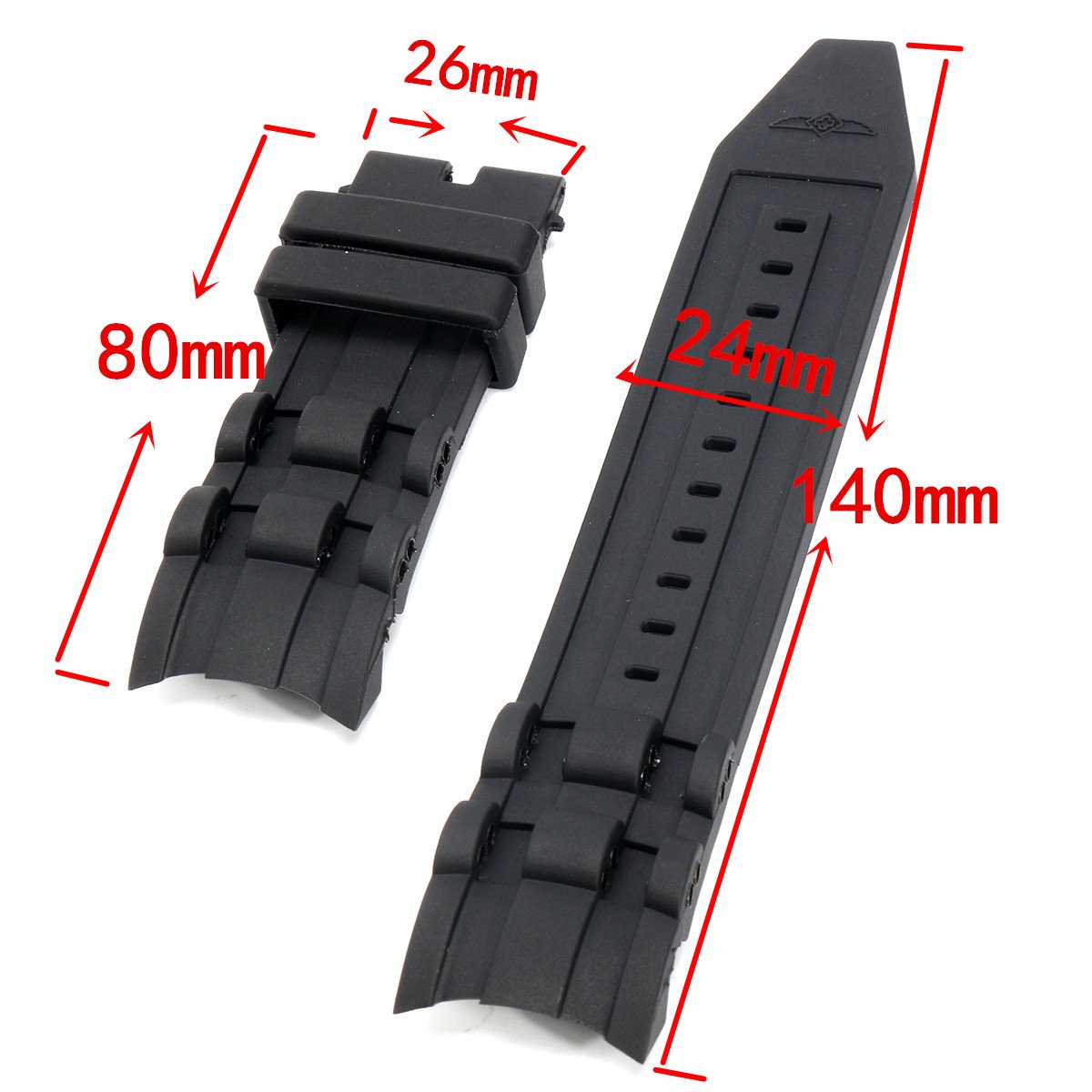 Zapasowy pasek do zegarka Invicta Pro Diver 220 mm, 26 mm, czarny, kauczukowy