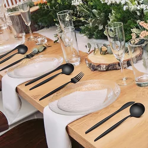 Miniatura 6 de Wildone - Juego de cubiertos de acero inoxidable mate de 30 piezas, servicio para 6, juegos de cubiertos para restaurante en casa, incluye juego de