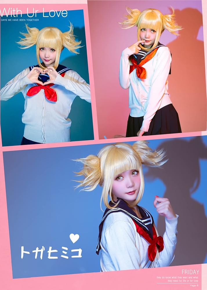 僕のヒーローアカデミア　トガヒミコ　コスプレ　衣装　ウィッグ　セット Amazon.co.jp: [milky time] ウィッグ付き 僕のヒーロー