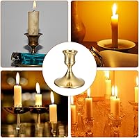 Vista 5 de PATIKIL 2 portavelas cónicos, portavelas de metal, candelabros para mesa, centro de mesa, decoración de boda, cena, fiesta, tono dorado