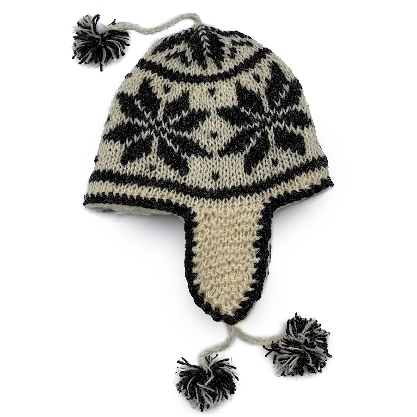 Hollert Gorro de punto unisex Noruega, modelo 02, gorro de invierno con orejeras, lana de merino, suave y cálido, estampado noruego