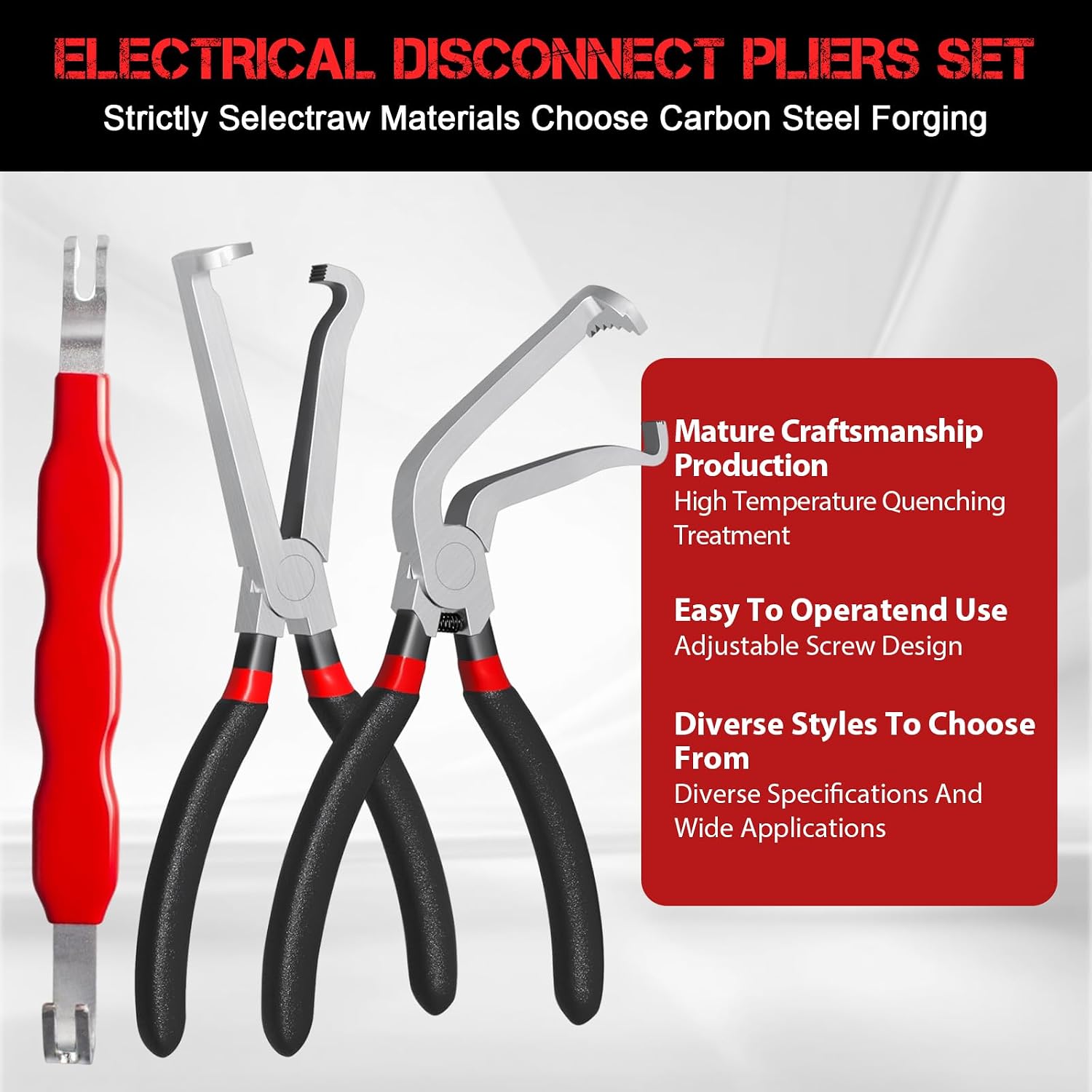 Electrical Disconnect Pliers,3 PCS Electrical Connector Pliers Electrical Connector Separator Tool for Connector Removal Fuel Line Air Flow Sensor