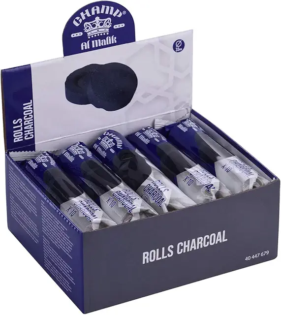Charbon à Chicha Narguilé 33mm - 10 Rouleaux (100 Charbons) - Charbon Encens